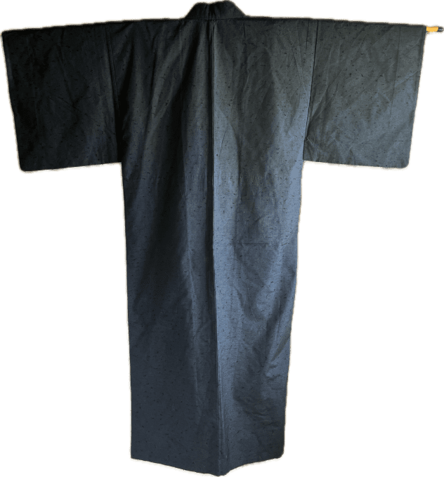 Kimono japonais  homme soie sauvage Tsumugi Indigo Made in Japan