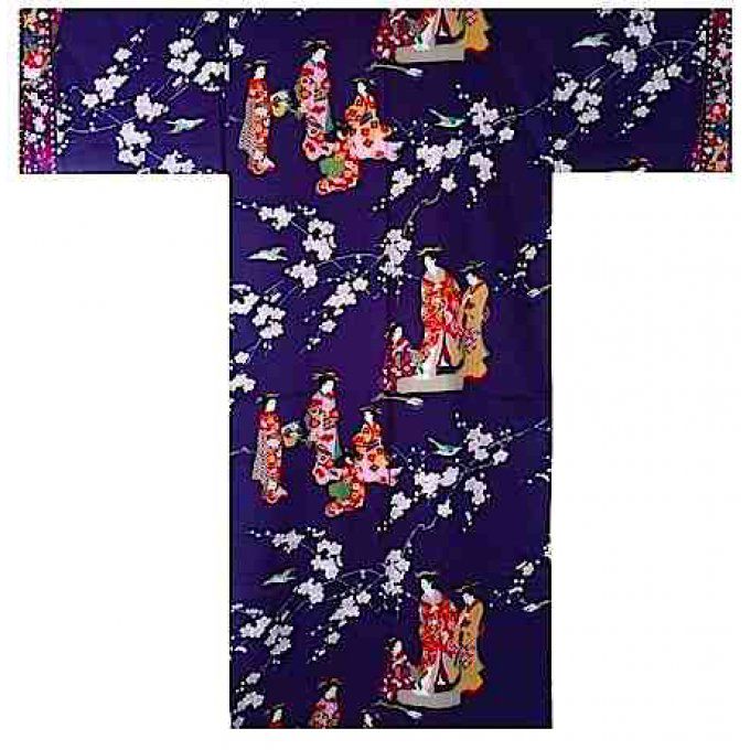 Kimono japonais Beauté & Geisha coton satin femme  "Made in Japan" 