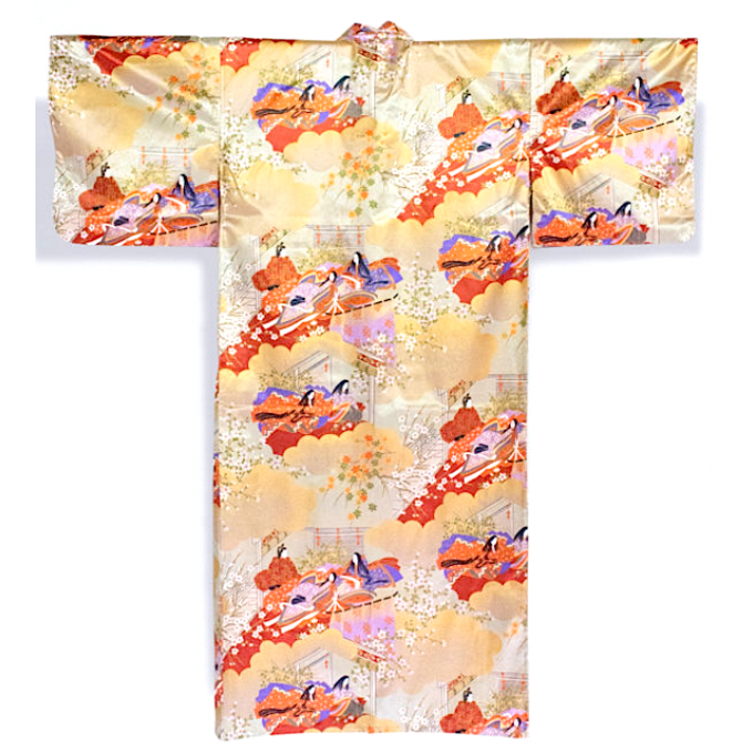 Kimono japonais Goten Moyou polyester femme "Made in Japan"