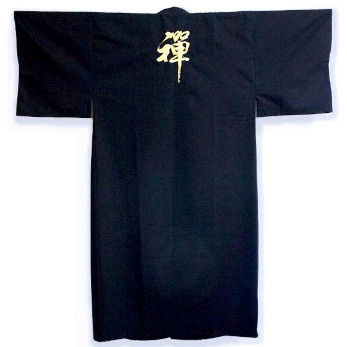 Kimono japonais KinIro Zen coton noir homme