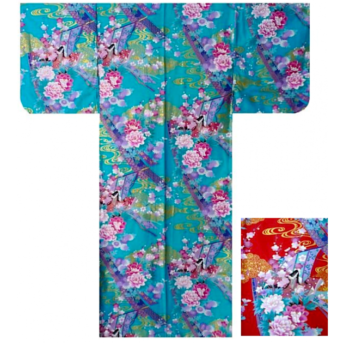 Kimono japonais Noshi Hime coton satin femme "Made in Japan" 