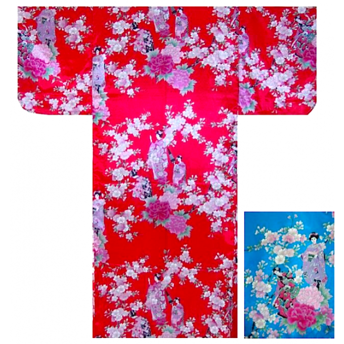 Kimono japonais Sakura Maiko polyester femme "Made in Japan"