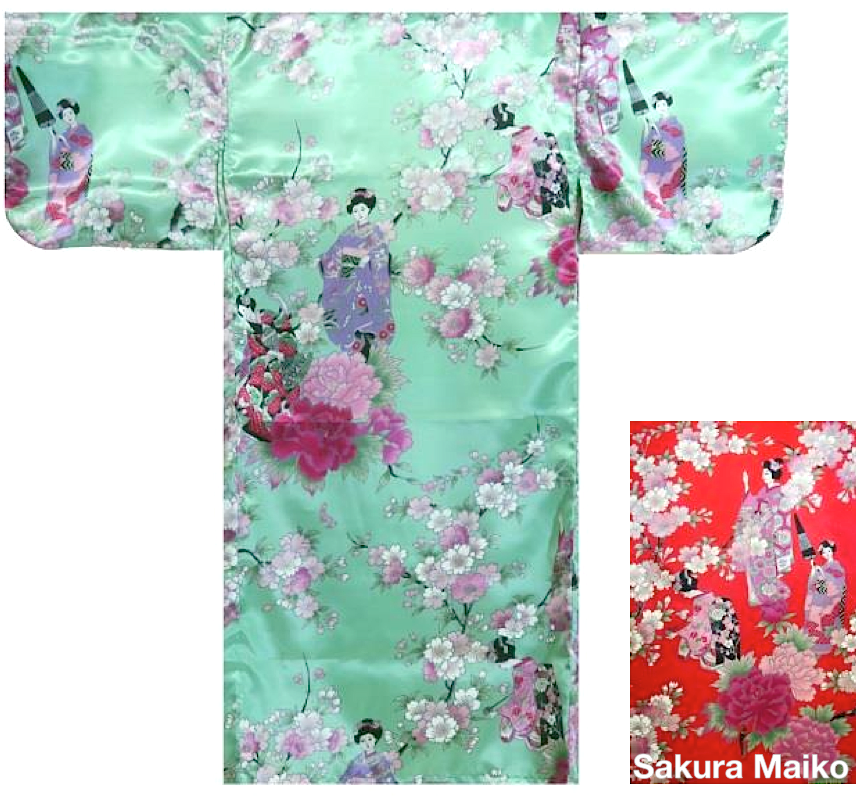Kimono japonais Sakura Maiko polyester fille "Made in Japan" 