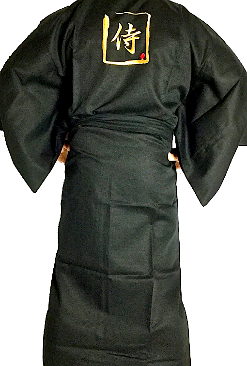 Kimono japonais Samourai coton noir homme