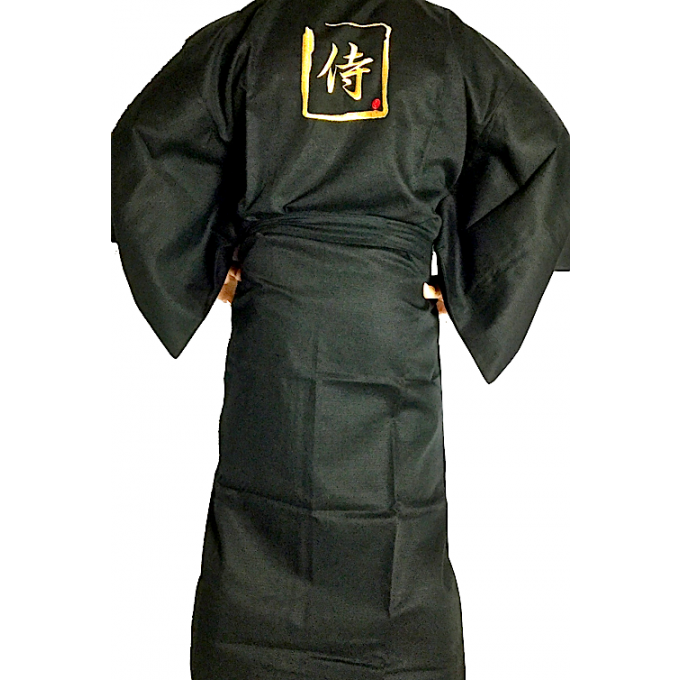 Kimono japonais Samourai coton noir homme