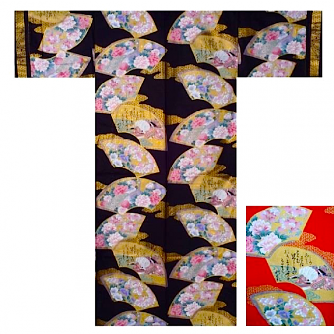 Kimono japonais Sensu Hana coton femme "Made in Japan" 