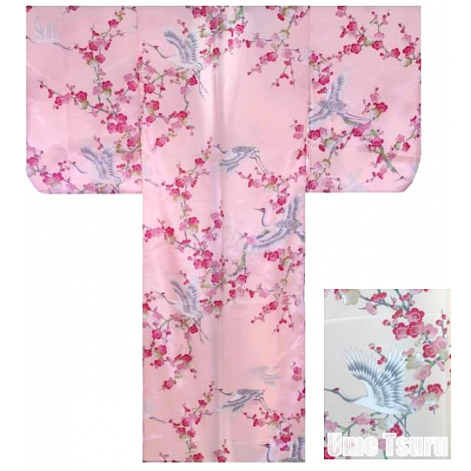 Kimono japonais Ume Tsuru polyester fille "Made in Japan"  