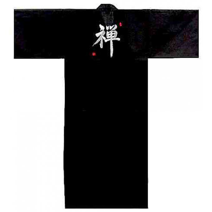 Kimono japonais zen GinIro noir coton homme "Made in Japan"