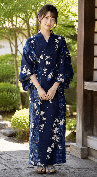 Kimono japonaise femme  Shidare Sakura "Made in Japan" 