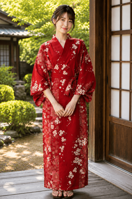 Kimono japonaise femme  Shidare Sakura "Made in Japan" 