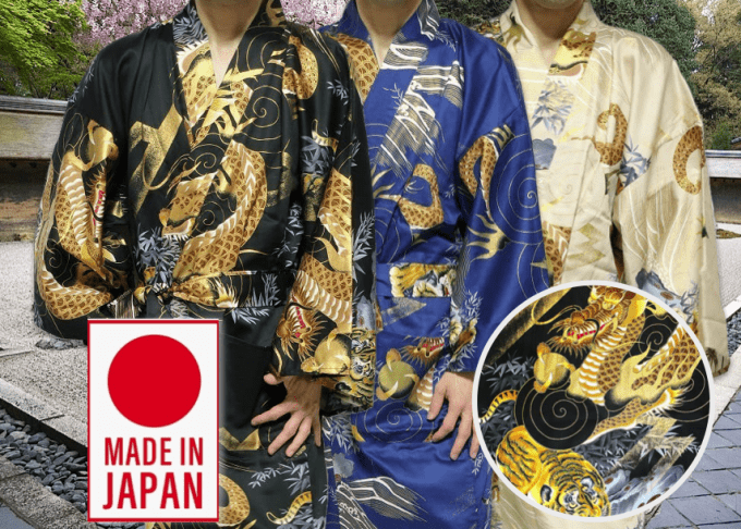 Kimono traditionnel japonais Dragon & Tigre homme - Made in Japan