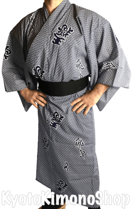 Yukata Hisha homme Taille 2L (180~190cm) Made in Kyoto Japan