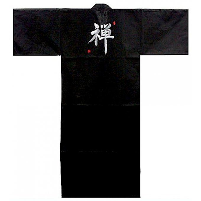 Kimono japonais GinIro Zen coton noir homme 