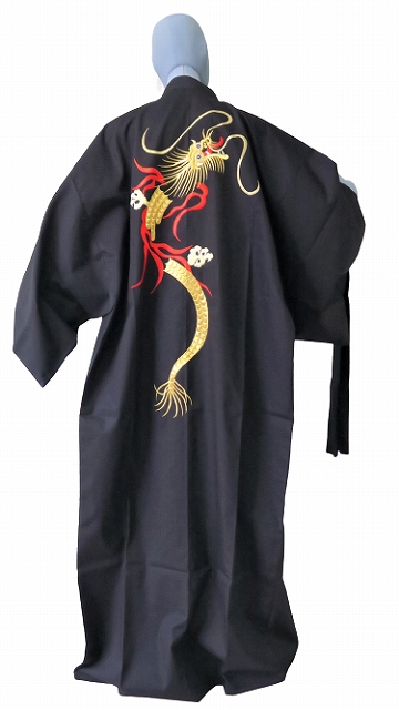 Kimono japonais Shin Hiryu coton noir homme "Made in Japan"