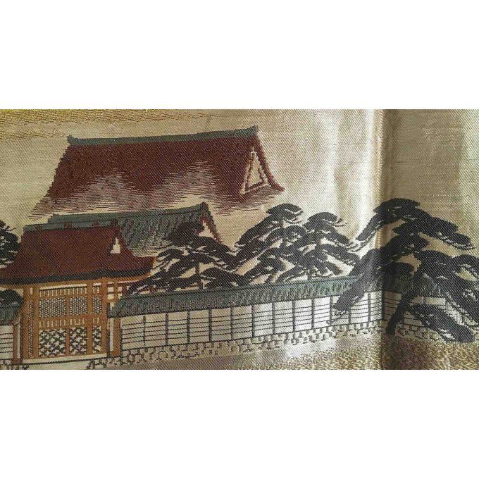 Antique Haori japonais soie noire Maruni TakanoHane Montsuki Kumano Jinja "Made in Japan" 