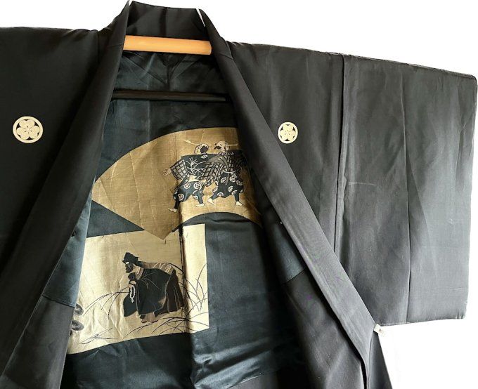 Antique Haori Homme - Katabami Montsuki - Kyogen no Tanuki