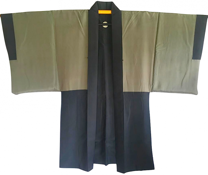 Luxe Antique  Haori soie noire Kenkatabami Montsuki SADO Chanoyu - Cérémonie du thé