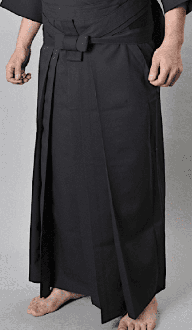 Luxe hakama Iaido polyester noir Uchimizu Furyu Tozando taille 26