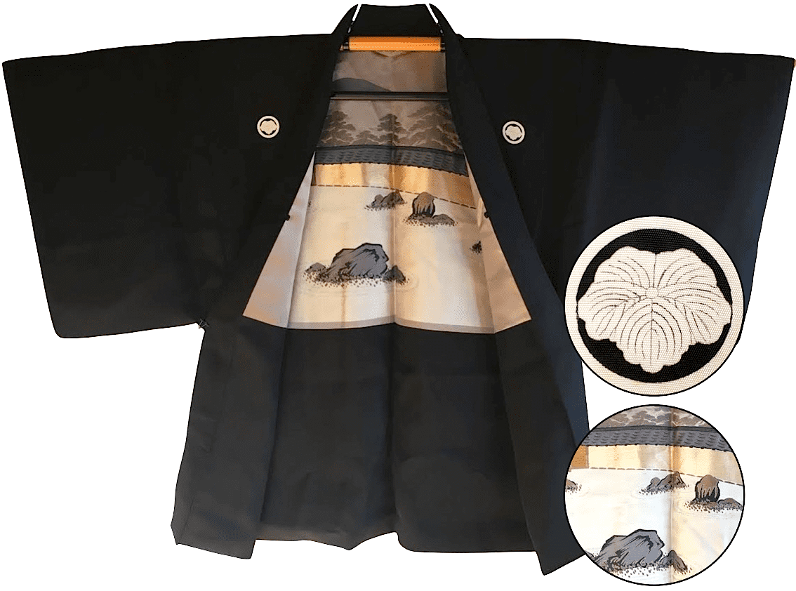 Haori japonais homme -  Jardin Zen du temple Ryoanji Kyoto