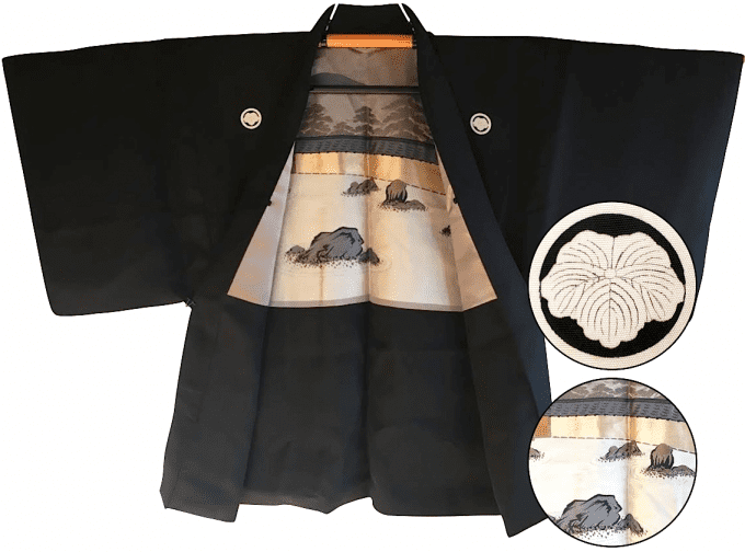 Luxe rare antique Haori Zen Ryoanji Kyoto homme + Set encens japonais Zen offert!