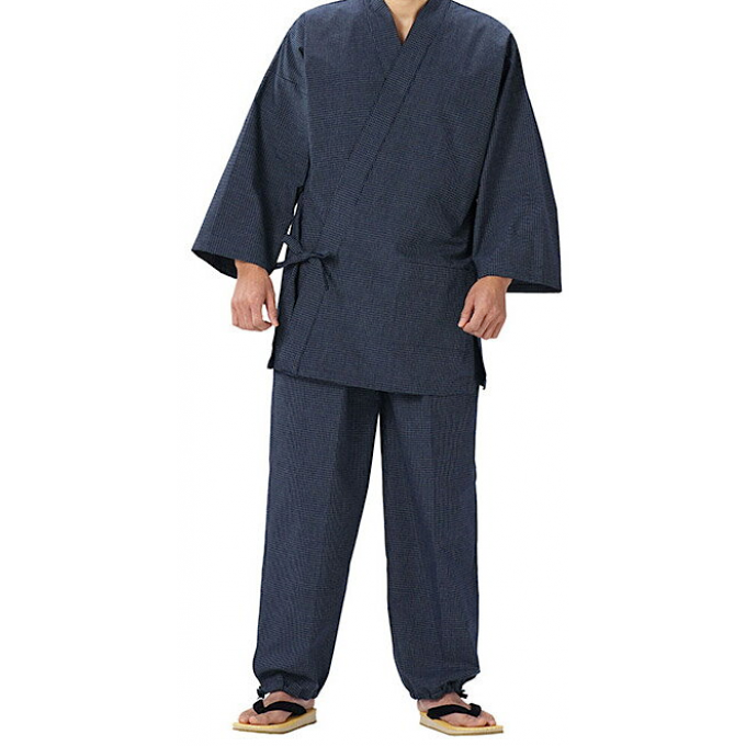 Luxe samue Kurume Bujin Ori Bleu marine Taille 2L "Made in Japan" 