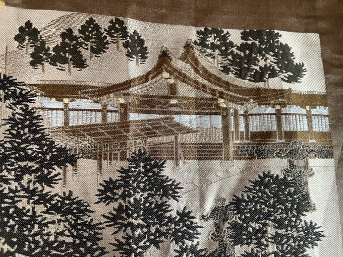 Haori japonais homme Soie Noire – Kenkatabami Montsuki – Sanctuaire Shinto Japonais