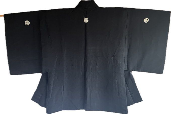Haori Japonais  Homme Antique  Tomoe Montsuki Voyage de Yoritomo au Fuji San  
