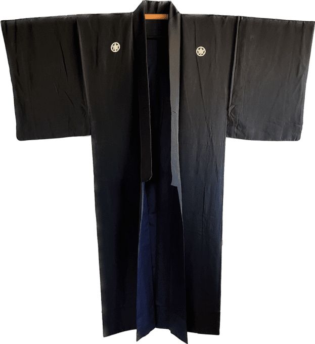 Antique kimono traditionnel japonais homme  - Kamon Omodaka