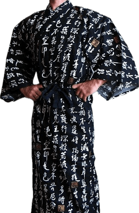 Yukata zen Hannya Shingyo homme
