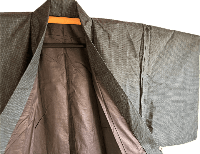 Kimono japonais traditionnel homme Soie Tsumugi Oshimai Kikko  04