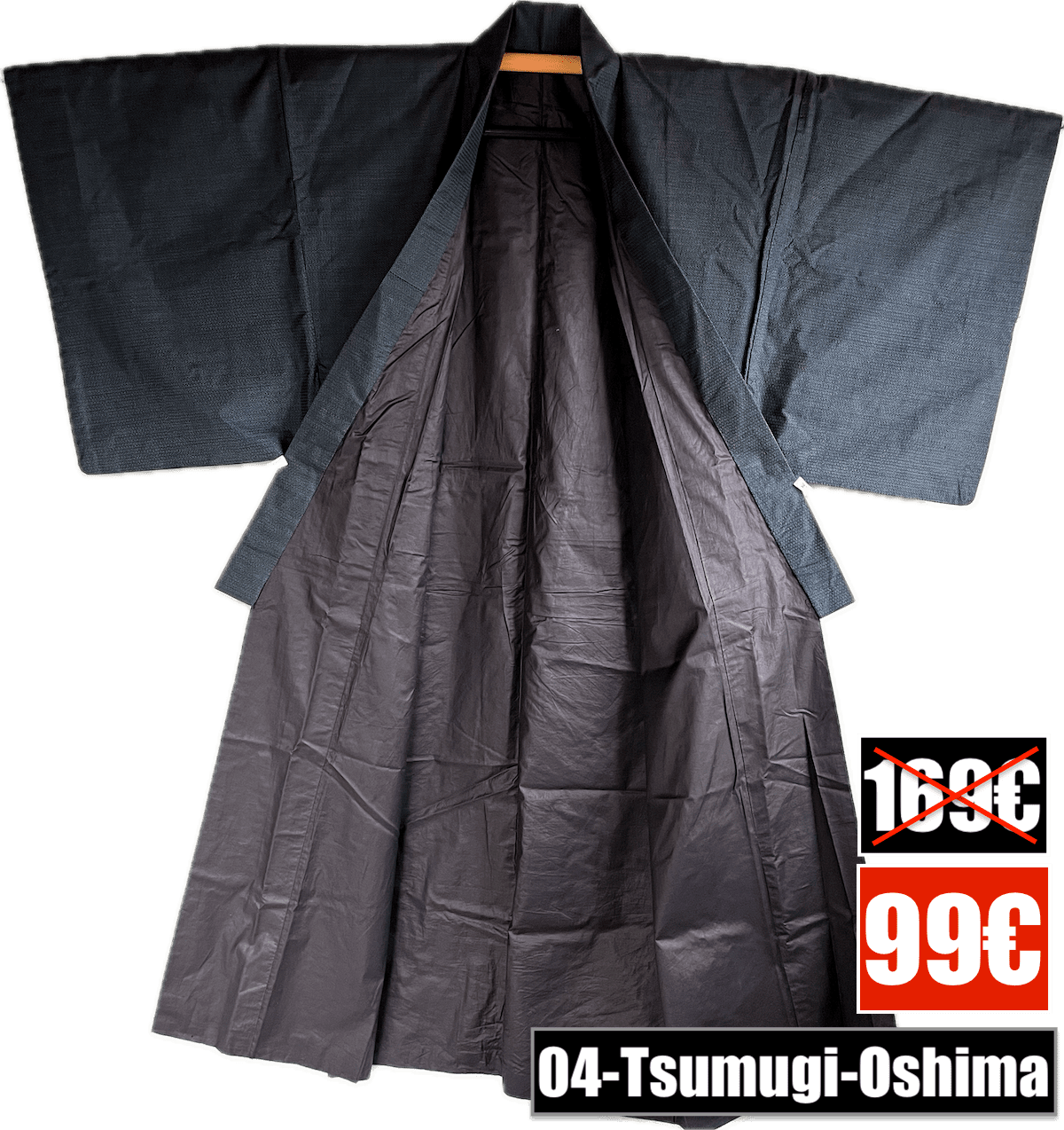 Kimono japonais traditionnel homme Soie Tsumugi Oshimai Kikko  04