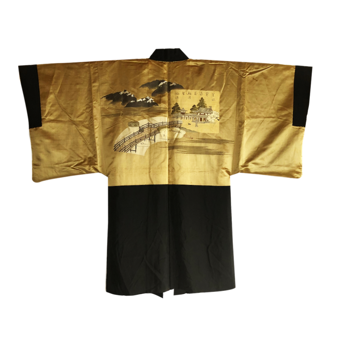 Ancien haori samourai Sakura Jinja Mitsu Tomoe Montsuki homme "Made in Japan"