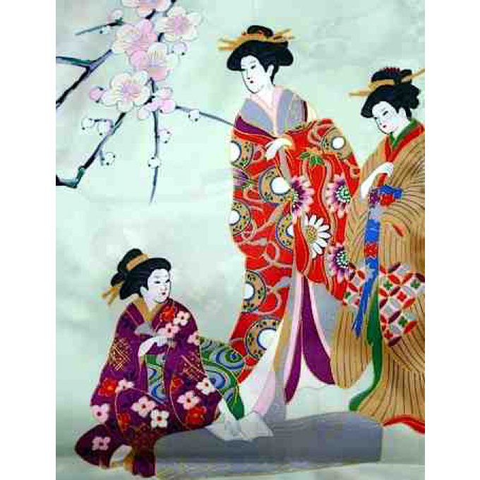 Kimono japonais Beauté & Geisha coton satin femme  "Made in Japan" 