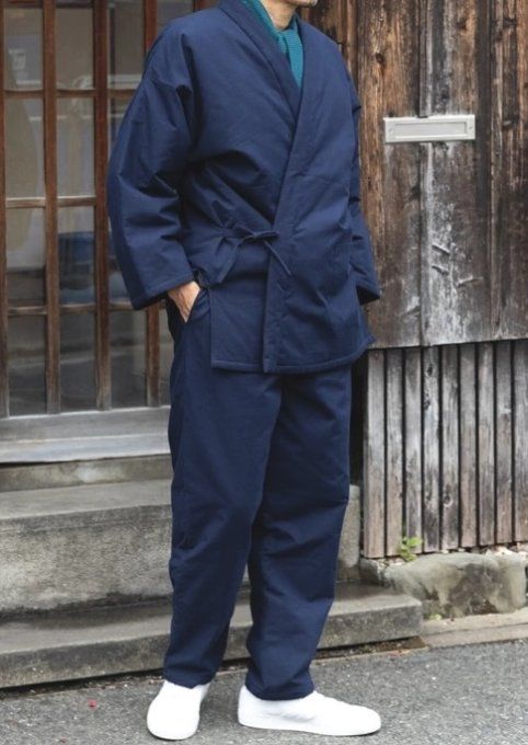 Samue japonais Premium  Hiver coton bleu marine Fabriqué au Japon