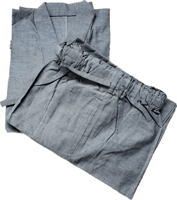 Samue traditionnel japonais coton gris 2L homme Fait main au Japon