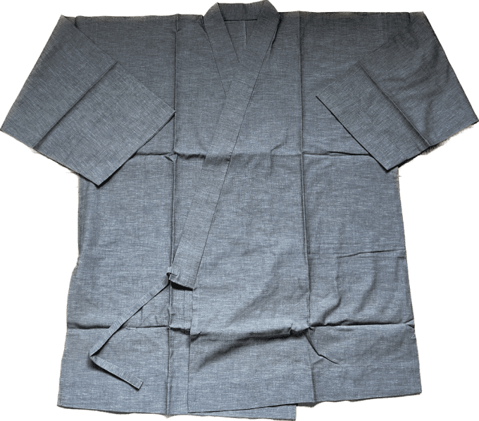 Samue traditionnel japonais coton gris 2L homme Fait main au Japon