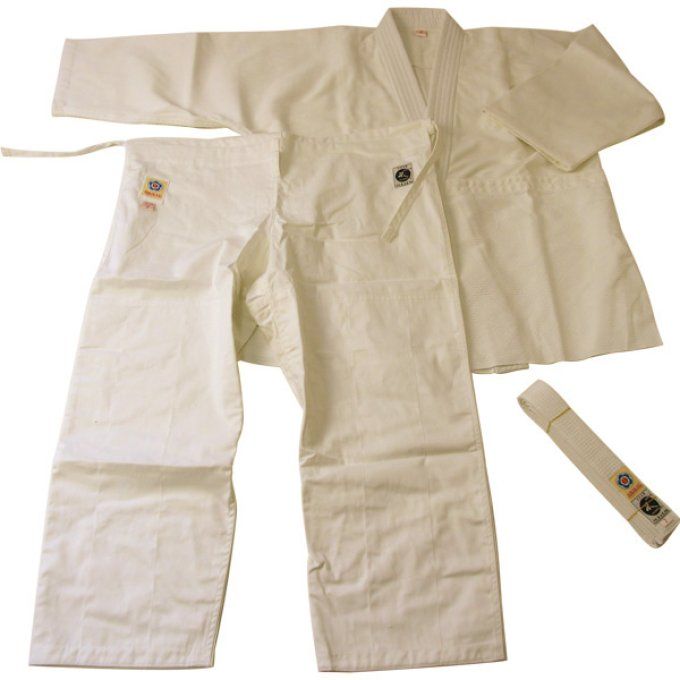 Set Aikidogi coton écru simple épaisseur Aikikai taille 3 Tozando