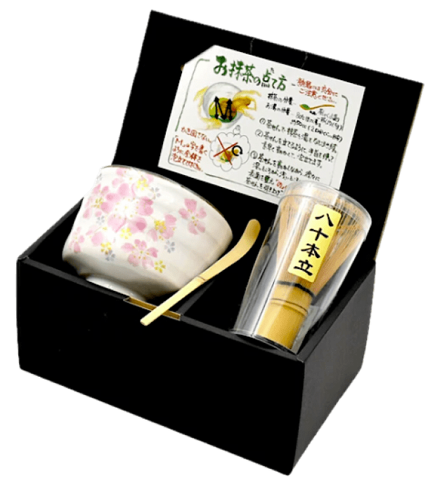 Set Matcha Sakura – Bol Chawan, Fouet Chasen & Cuillère Chashaku