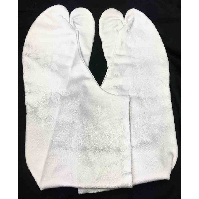 Luxe Tabi Gara Bara blanc coton 28cm femme "Made in Japan"  