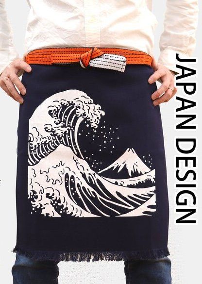 Tablier Japonais Traditionnel Maekake "La Grande Vague" – Made in Japan