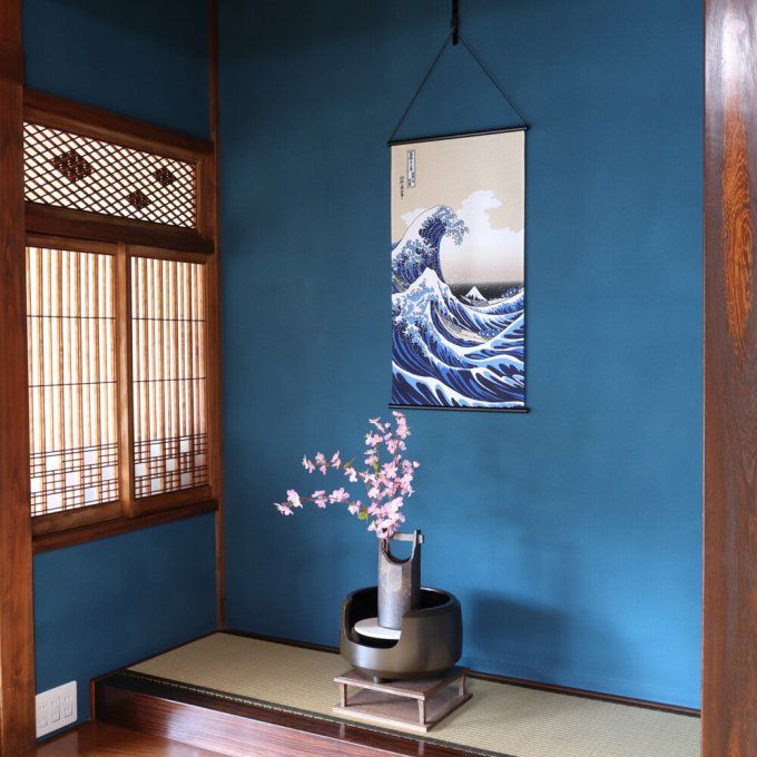 Tapisserie japonaise murale - La vague de Kanagawa - Hokusai - Made in Japan