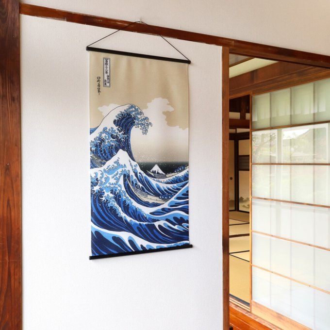 Tapisserie japonaise murale - La vague de Kanagawa - Hokusai - Made in Japan