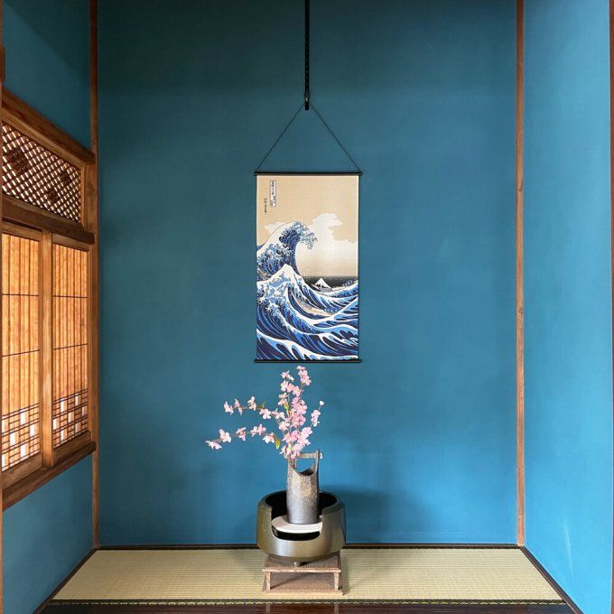 Tapisserie japonaise murale - La vague de Kanagawa - Hokusai - Made in Japan