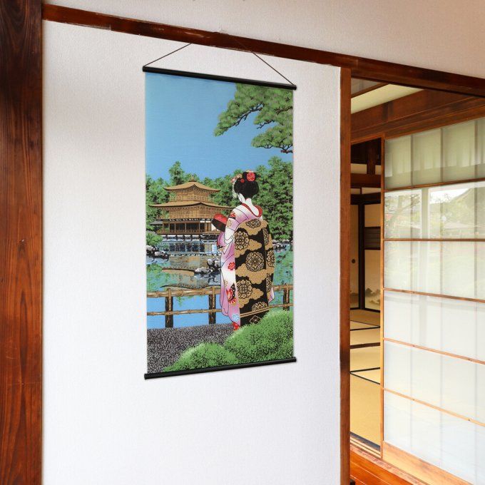 Tapisserie Japonaise Murale “Maiko Kinkakuji” Made in Japan