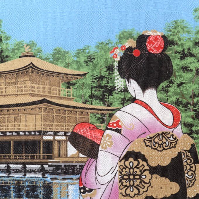 Tapisserie Japonaise Murale “Maiko Kinkakuji” Made in Japan
