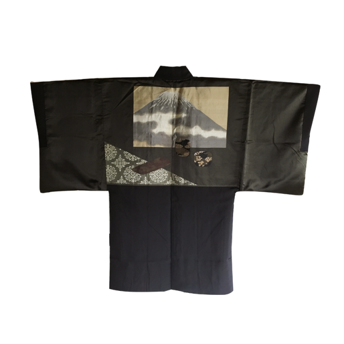 Ancien haori samourai Chanoyu Fujisan Umebachi MonTsuki homme "Made in Japan"