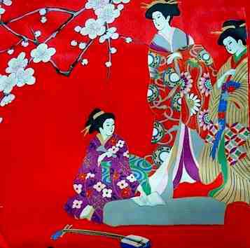 Foulard japonais Tachi Sugata soie femme "Made in Japan"   