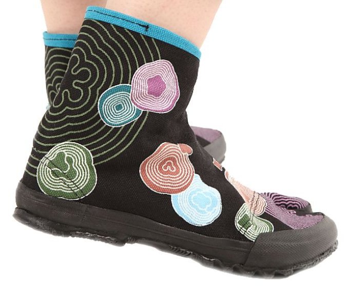 Jikatabi Kamon vague de fleur noir 26cm  Fabrication au Japon 