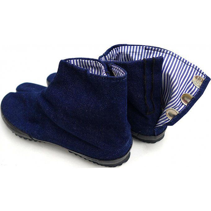 Jikatabi Denim Wamon bleu marine "HandMade in Japan" (Fait main au Japon) 