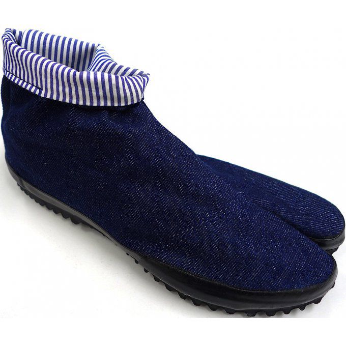 Jikatabi Denim Wamon bleu marine "HandMade in Japan" (Fait main au Japon) 